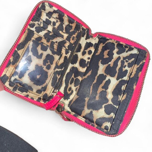 pink victoria's secret clutch wallet w/ leopard print inside - Picture 3 of 5